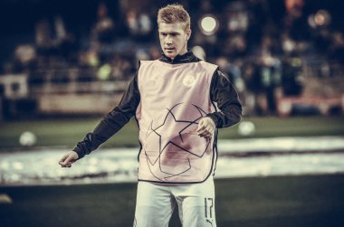 KHARKIV, UKRAINE - September 18, 2019: Kevin De Bruyne during the UEFA Champions League match between Shakhtar Donetsk vs Manchester City (England), Ukraine