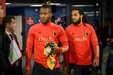 Saint-Petersburg, Rusya - 16 Kasım 2019: Uefa Euro 2020 ön eleme karşılaşmasında Michy Batshuayi oyuncusu