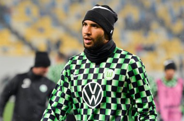 Lviv, Ukrayna - 28 Kasım 2019: John Anthony Brooks Uefa Avrupa Ligi karşılaşmasında Alexandria - Wolfsburg (Almanya), Ukrayna