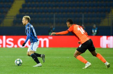 KHARKIV, UKRAINE - December 11, 2019: Papu Gomez player during the UEFA Champions League match between Shakhtar vs Atalanta Bergamasca Calcio BC (Italy), Ukraine