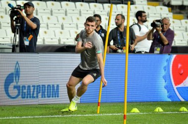 İstanbul, Türkiye - 14 Ağustos 2019: Uefa Süper Kupası Finallerinden önce Adam Lallana Liverpool ile Chelsea arasında Vodafone Park, Vodafone Arena, Türkiye