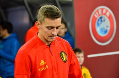 SAINT-PETERSBURG, RUSSIA - November 16, 2019: Timothy Castagne player during UEFA EURO 2020 qualifying match between national team Russia against Belgium national team, Russia