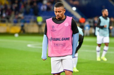KHARKIV, UKRAINE - September 18, 2019: Gabriel Jesus player during the UEFA Champions League match between Shakhtar Donetsk vs Manchester City (England), Ukraine