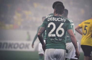 LVIV, UKRAINE - November 07, 2019: Mathieu Debuchy player during the UEFA Europa League match between Alexandria (Ukraine) vs AS Saint Etienne (France), Ukraine