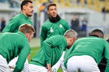 LVIV, UKRAINE - November 07, 2019:  AS Saint Etienne training session during the UEFA Europa League match between Alexandria (Ukraine) vs AS Saint Etienne (France), Ukraine