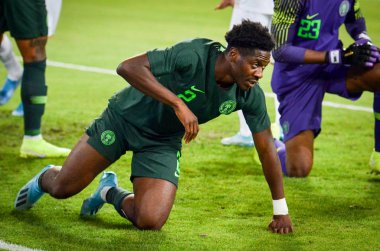 DNIPRO, UKRAINE - September 10, 2019: Ola Aina player during the friendly match between national team Ukraine against Nigeria national team, Ukraine
