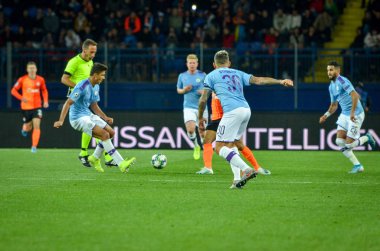 KHARKIV, UKRAINE - September 18, 2019: Nicolas Otamendi during the UEFA Champions League match between Shakhtar Donetsk vs Manchester City (England), Ukraine