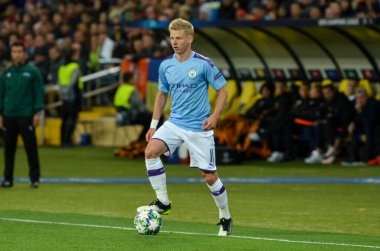 KHARKIV, UKRAINE - September 18, 2019: Oleksandr Zinchenko player during the UEFA Champions League match between Shakhtar Donetsk vs Manchester City (England), Ukraine