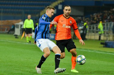 KHARKIV, UKRAINE - December 11, 2019: Timothy Castagne player during the UEFA Champions League match between Shakhtar vs Atalanta Bergamasca Calcio BC (Italy), Ukraine