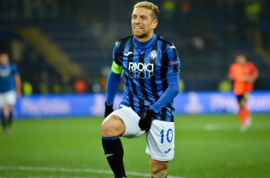KHARKIV, UKRAINE - December 11, 2019: Papu Gomez player during the UEFA Champions League match between Shakhtar vs Atalanta Bergamasca Calcio BC (Italy), Ukraine