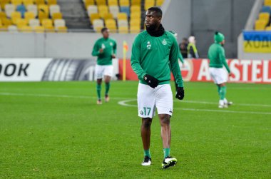LVIV, UKRAINE - November 07, 2019: Football player during the UEFA Europa League match between Alexandria (Ukraine) vs AS Saint Etienne (France), Ukraine