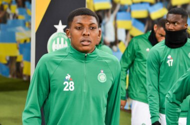 LVIV, UKRAINE - November 07, 2019: Zaydou Youssouf player during the UEFA Europa League match between Alexandria (Ukraine) vs AS Saint Etienne (France), Ukraine