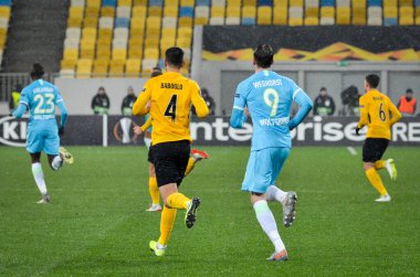 Lviv, Ukrayna - 28 Kasım 2019: Uefa Avrupa Ligi maçında Wout Weghorst oyuncusu Alexandria (Ukrayna) - Wolfsburg (Almanya), Ukrayna
