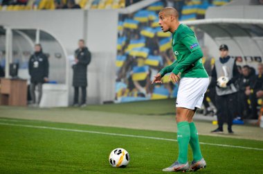 LVIV, UKRAINE - November 07, 2019:  Wahbi Khazri player during the UEFA Europa League match between Alexandria (Ukraine) vs AS Saint Etienne (France), Ukraine