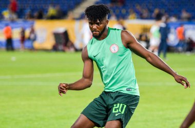 DNIPRO, UKRAINE - September 10, 2019: Chidozie Awaziem during the friendly match between national team Ukraine against Nigeria national team, Ukraine