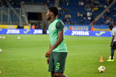 DNIPRO, UKRAINE - September 10, 2019: Ola Aina player during the friendly match between national team Ukraine against Nigeria national team, Ukraine