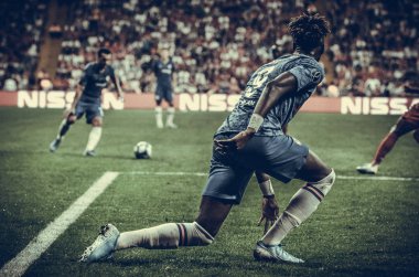 Istanbul, Turkey - August 14, 2019: Tammy Abraham player during the UEFA Super Cup Finals match between Liverpool and Chelsea at Vodafone Park in Vodafone Arena, Turkey