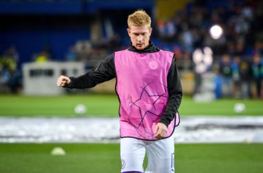 KHARKIV, UKRAINE - September 18, 2019: Kevin De Bruyne during the UEFA Champions League match between Shakhtar Donetsk vs Manchester City (England), Ukraine