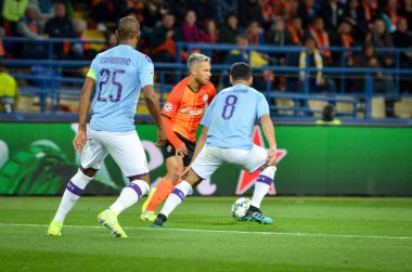 KHARKIV, UKRAINE - September 18, 2019: Fernandinho player during the UEFA Champions League match between Shakhtar Donetsk vs Manchester City (England), Ukraine