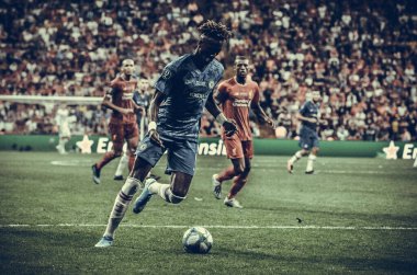 Istanbul, Turkey - August 14, 2019: Tammy Abraham player during the UEFA Super Cup Finals match between Liverpool and Chelsea at Vodafone Park in Vodafone Arena, Turkey