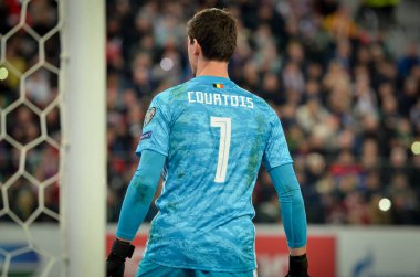 SAINT-PETERSBURG, RUSSIA - November 16, 2019: Thibaut Courtois player during UEFA EURO 2020 qualifying match between national team Russia against Belgium national team, Russia