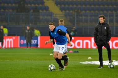 KHARKIV, UKRAINE - December 11, 2019: Robin Gosens players during the UEFA Champions League match between Shakhtar vs Atalanta Bergamasca Calcio BC (Italy), Ukraine
