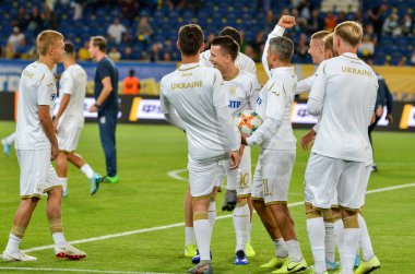 DNIPRO, UKRAINE - September 10, 2019: Ukraine national team training session during the friendly match between national team Ukraine against Nigeria, Ukraine