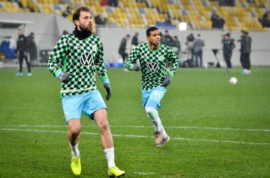 Lviv, Ukrayna - 28 Kasım 2019: Admir Mehmedi ve Uefa Avrupa Ligi maçında Alexandria - Wolfsburg (Almanya), Ukrayna