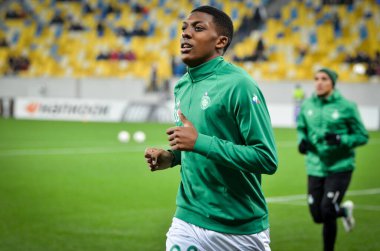 LVIV, UKRAINE - November 07, 2019: Zaydou Youssouf player during the UEFA Europa League match between Alexandria (Ukraine) vs AS Saint Etienne (France), Ukraine