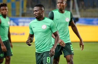 DNIPRO, UKRAINE - September 10, 2019: Oghenekaro Etebo player during the friendly match between national team Ukraine against Nigeria national team, Ukraine