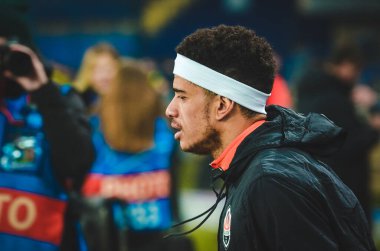 KHARKIV, UKRAINE - December 11, 2019: Taison player during the UEFA Champions League match between Shakhtar vs Atalanta Bergamasca Calcio BC (Italy), Ukraine