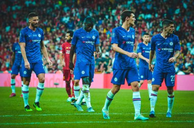 Istanbul, Turkey - August 14, 2019: Chelsea Football player during the UEFA Super Cup Finals match between Liverpool and Chelsea at Vodafone Park in Vodafone Arena, Turkey