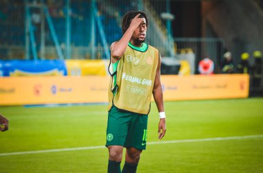 DNIPRO, UKRAINE - September 10, 2019: Alex Iwobi player during the friendly match between national team Ukraine against Nigeria national team, Ukraine