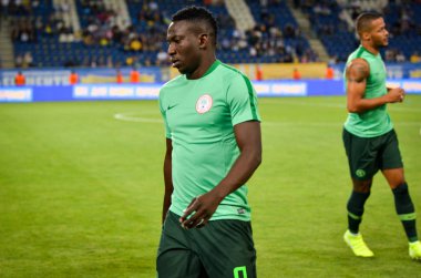 DNIPRO, UKRAINE - September 10, 2019: Oghenekaro Etebo player during the friendly match between national team Ukraine against Nigeria national team, Ukraine