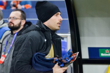 KHARKIV, UKRAINE - December 11, 2019: Atalanta reserve footballers during the UEFA Champions League match between Shakhtar vs Atalanta Bergamasca Calcio BC (Italy), Ukraine
