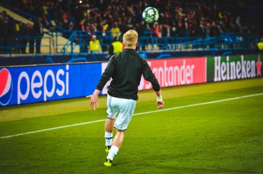 KHARKIV, UKRAINE - September 18, 2019: Oleksandr Zinchenko player during the UEFA Champions League match between Shakhtar Donetsk vs Manchester City (England), Ukraine