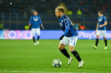 KHARKIV, UKRAINE - December 11, 2019: Papu Gomez player during the UEFA Champions League match between Shakhtar vs Atalanta Bergamasca Calcio BC (Italy), Ukraine