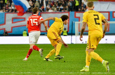 SAINT-PETERSBURG, RUSSIA - November 16, 2019: Axel Witsel player during UEFA EURO 2020 qualifying match between national team Russia against Belgium national team, Russia