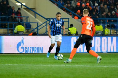 KHARKIV, UKRAINE - December 11, 2019: Luis Muriel player during the UEFA Champions League match between Shakhtar vs Atalanta Bergamasca Calcio BC (Italy), Ukraine