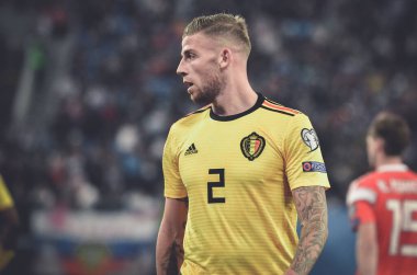 SAINT-PETERSBURG, RUSSIA - November 16, 2019: Toby Alderweireld player during UEFA EURO 2020 qualifying match between national team Russia against Belgium national team, Russia