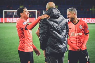 Kharkiv, Ukrayna - 18 Eylül 2019: Uefa Şampiyonlar Ligi maçında Shakhtar Donetsk - Manchester City (İngiltere), Ukrayna