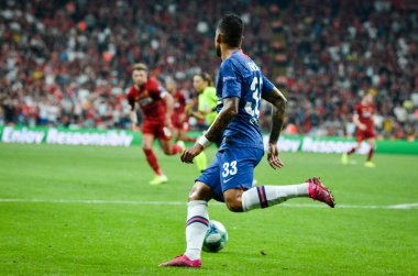 Istanbul, Turkey - August 14, 2019: Emerson player during the UEFA Super Cup Finals match between Liverpool and Chelsea at Vodafone Park in Vodafone Arena, Turkey