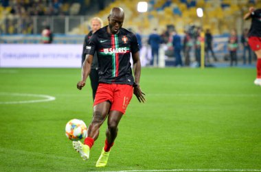 Kyiv, Ukrayna - 14 Ekim 2019: Uefa Euro 2020 ön eleme karşılaşmasında Ukrayna milli takımı Ukrayna ile Ukrayna milli takımı arasında oynanan karşılaşmada Danilo Pereira oyuncusu