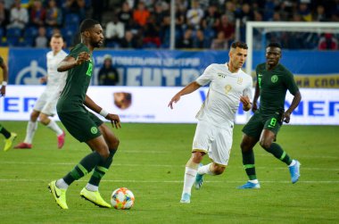 DNIPRO, UKRAINE - September 10, 2019: Semi Ajayi player during the friendly match between national team Ukraine against Nigeria national team, Ukraine