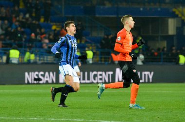 KHARKIV, UKRAINE - December 11, 2019: Ruslan Malinovskyi player during the UEFA Champions League match between Shakhtar vs Atalanta Bergamasca Calcio BC (Italy), Ukraine