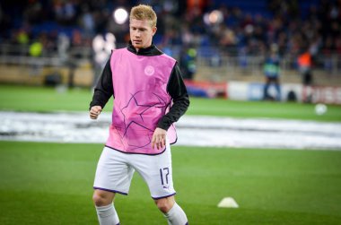 KHARKIV, UKRAINE - September 18, 2019: Kevin De Bruyne during the UEFA Champions League match between Shakhtar Donetsk vs Manchester City (England), Ukraine