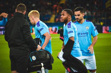 KHARKIV, UKRAINE - September 18, 2019: Raheem Sterling player during the UEFA Champions League match between Shakhtar Donetsk vs Manchester City (England), Ukraine