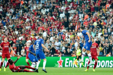 Istanbul, Turkey - August 14, 2019: Andreas Christensen player during the UEFA Super Cup Finals match between Liverpool and Chelsea at Vodafone Park in Vodafone Arena, Turkey