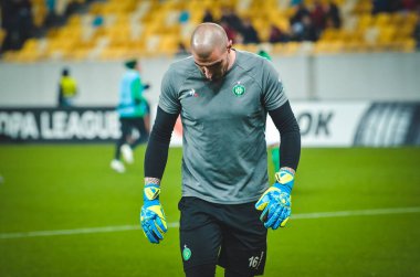 LVIV, UKRAINE - November 07, 2019: Stephane Ruffier during the UEFA Europa League match between Alexandria (Ukraine) vs AS Saint Etienne (France), Ukraine