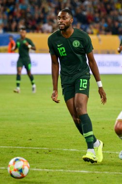 DNIPRO, UKRAINE - September 10, 2019: Semi Ajayi player during the friendly match between national team Ukraine against Nigeria national team, Ukraine